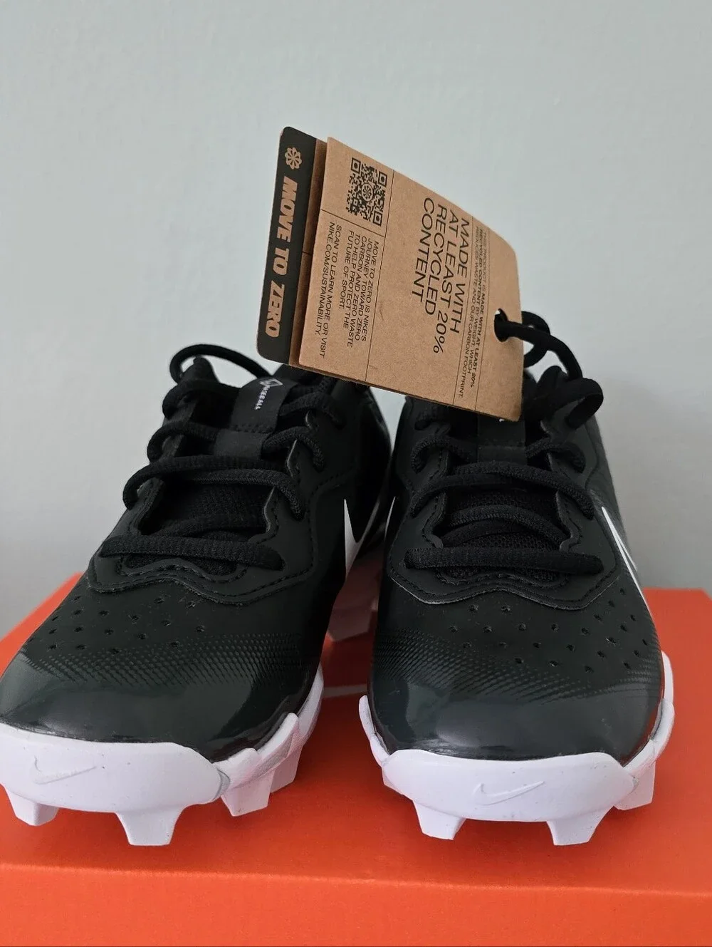 New Nike Kids Black White Youth Cleats